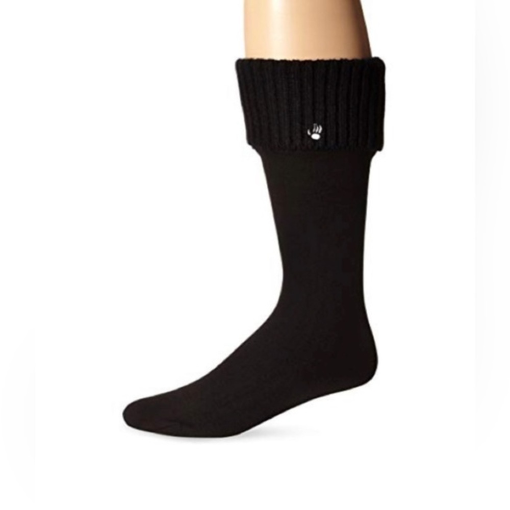 Bearpaw‎ Basic Knit Boot Liner Socks with boot topper women’s all black size 9